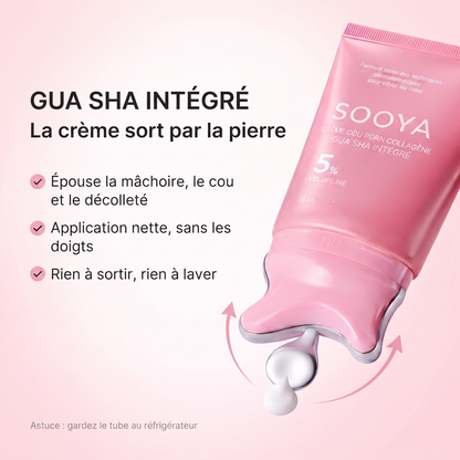 Gua sha intégré Sooya, la crème sort par la pierre